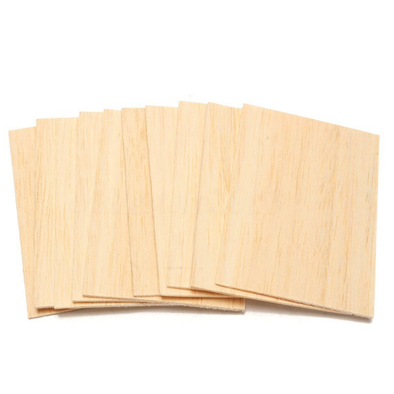 10pcs Papan Kayu Balsa Ukuran 150 100 2mm Untuk Kerajinan Tangan Model D I1