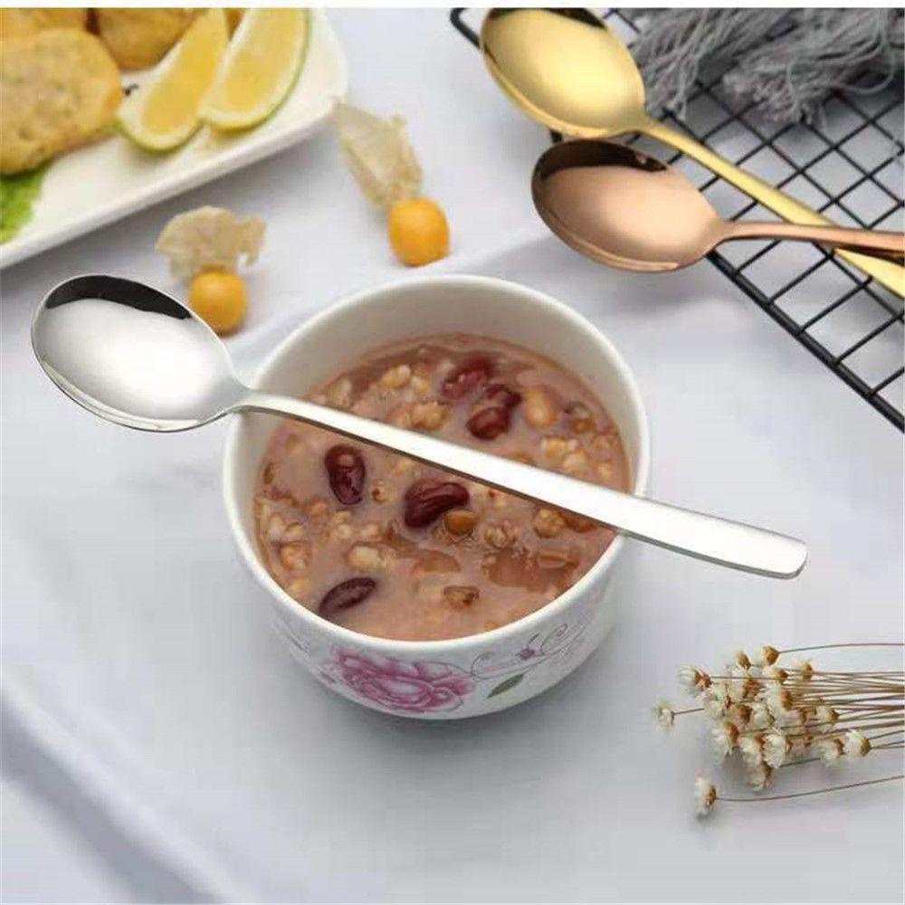 Solighter Sendok Kopi Stainless Steel Kesederhanaan Halus Mirror Polish Dessert Spoon