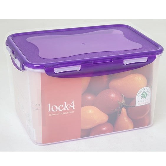 Kotak Plastik GREEN LEAF Lock4 GreenLeaf Sealware Container Kulkas Rapih Kotak Ungu Wadah Plastik