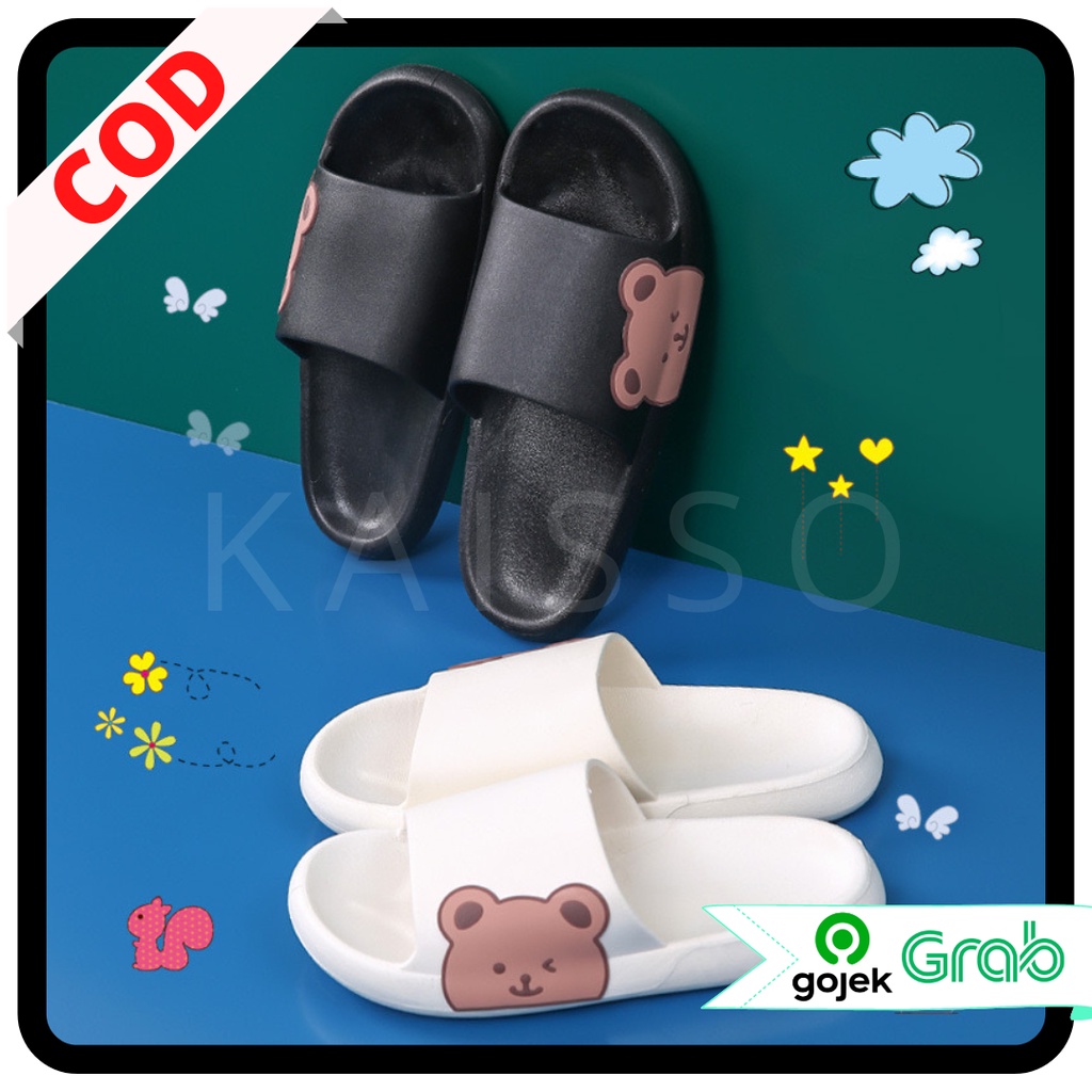 KAISSO - SANDAL SLIP MOTIF BEAR SANDAL RUMAH BAHAN KARET PREMIUM | SANDAL KOREAN STYLE | SANDAL RUMAH LUCU | SANDAL RUMAH ANTI SLIP | SANDAL RUMAH PREMIUM | SANDAL PREMIUM | SANDAL HIGH QUALITY | SANDAL KARET | SANDAL JEPIT