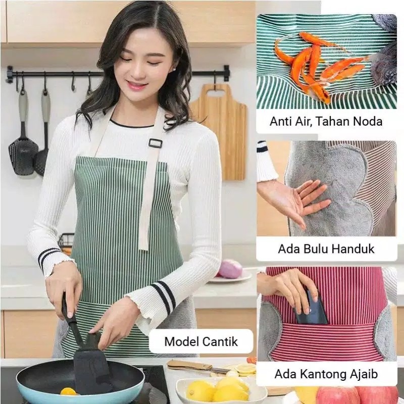 Apron Celemek Masak Waterproof Celemek Handuk