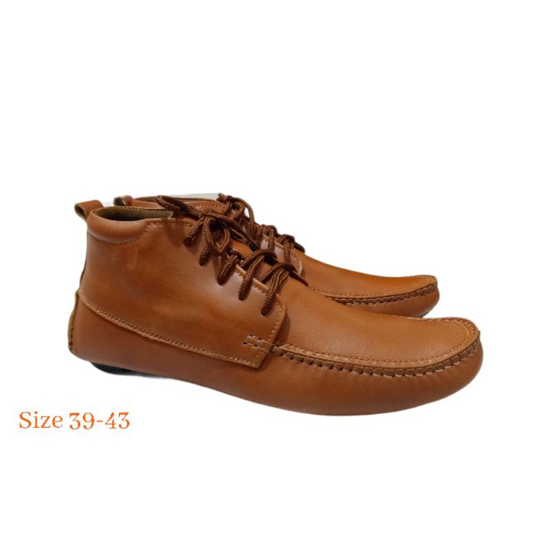 Sepatu Pria Casual Semi Boot Kulit Pullup Premium Sol Tanam