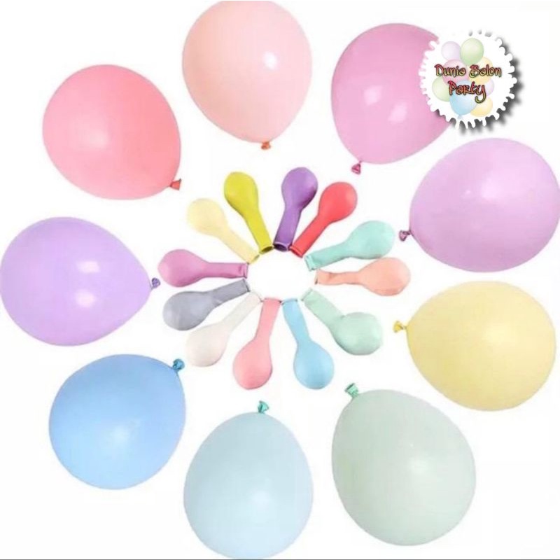 Balon Latex Macaron / Balon Warna Pastel 12inch Per Pack (100pcs)