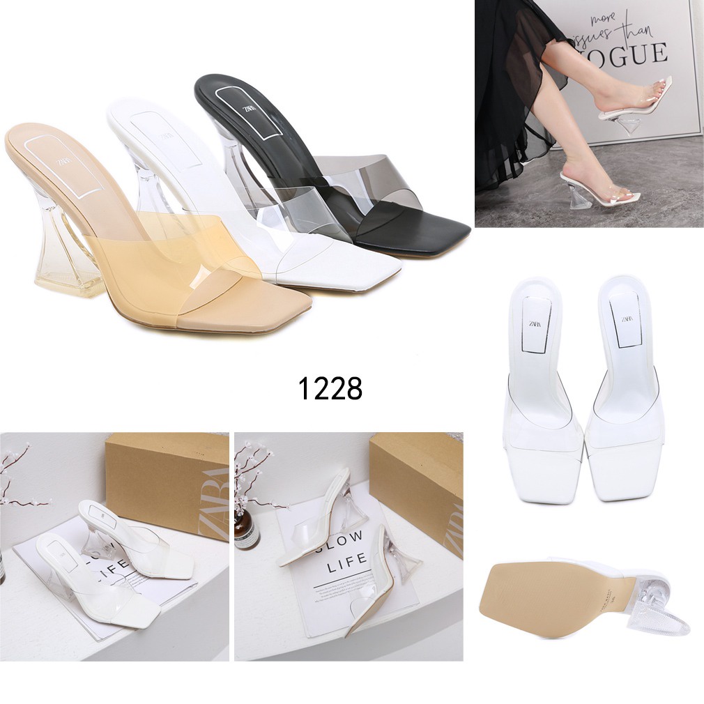 ZR  VINYL HIGH HEEL SANDALS #1228