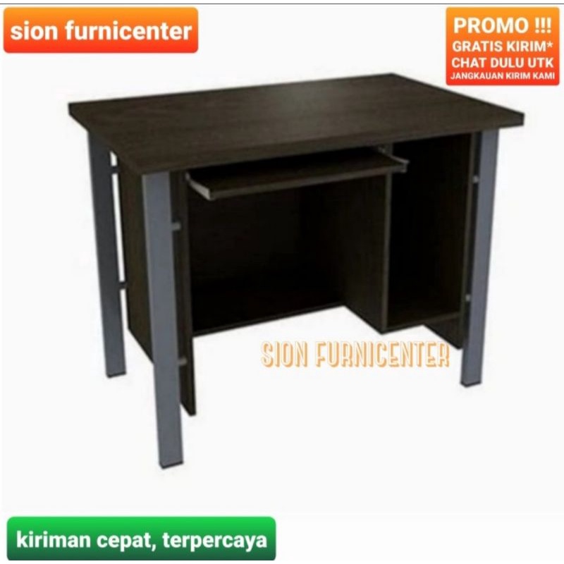meja komputer plus keyboard tray / meja computer / meja komputer plus rak cpu dan rak keyboard / mej