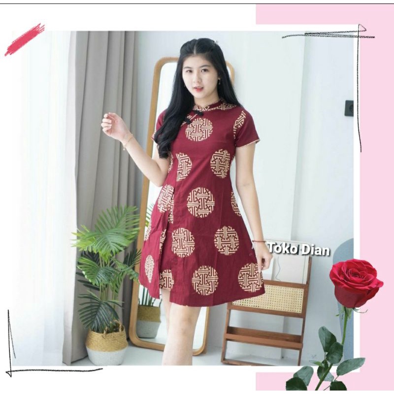 Koleksi Seragam Batik Koin Cheongsam Couple