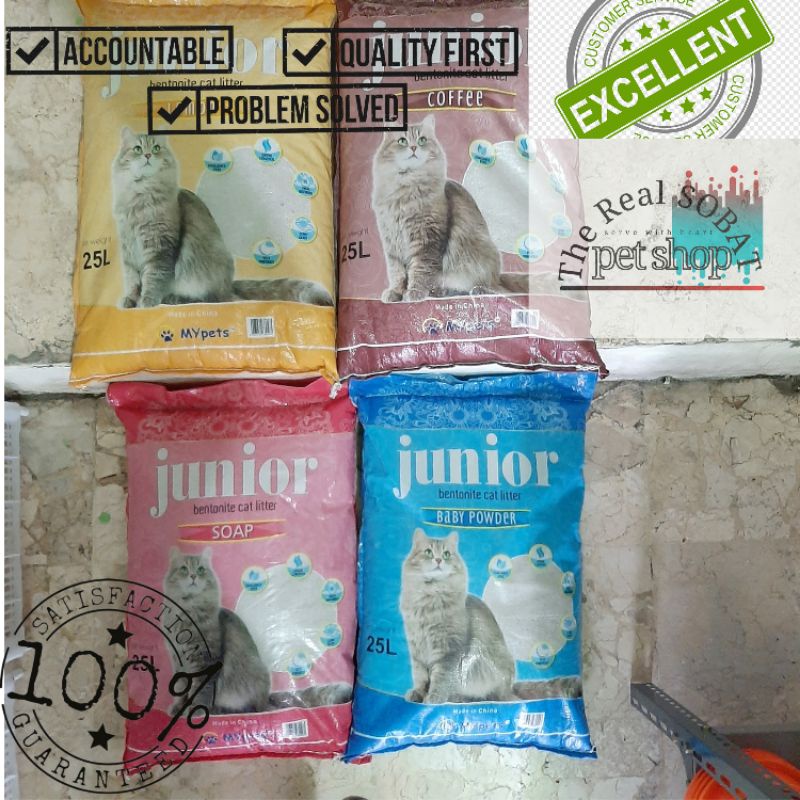 JUNIOR bentonite cat litter 25 Litter | Pasir Kucing Bentonite 25 Litter