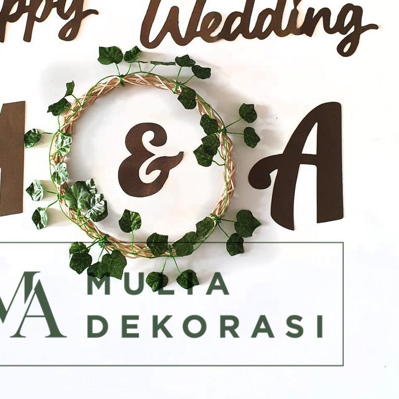 Ring Rotan Lingkaran Dekorasi Backdrop Lamaran Nikahan + Inisial Huruf - Ring Lengkap