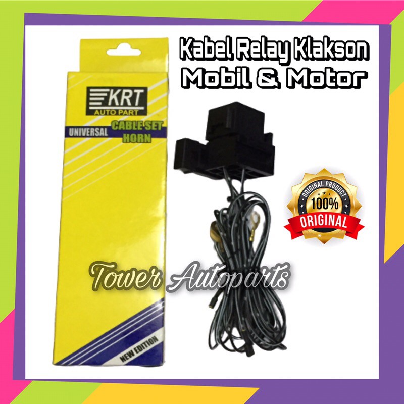 Kabel Relay Set Klakson Untuk Mobil &amp; Motor Original (Komplit Kabel-Relay-Sekring)