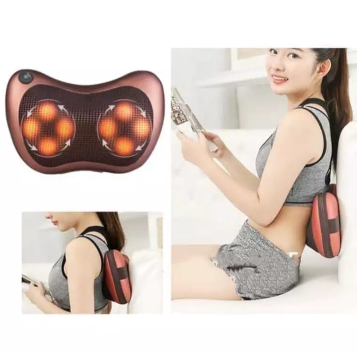 Bantal Pijat 8 Bola Massage Pillow Mobil dan Refleksi Rumah Car Home Bantal Pijat Leher Punggung Portable ILHAM COLEKTION