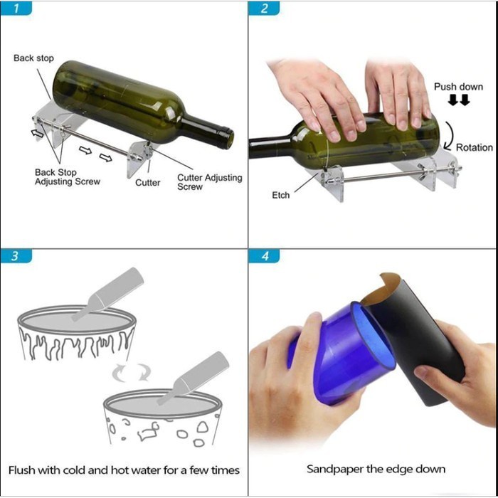 Pemotong Botol Kaca DIY Obeng Gelas Anggur Minum wine cup Genround