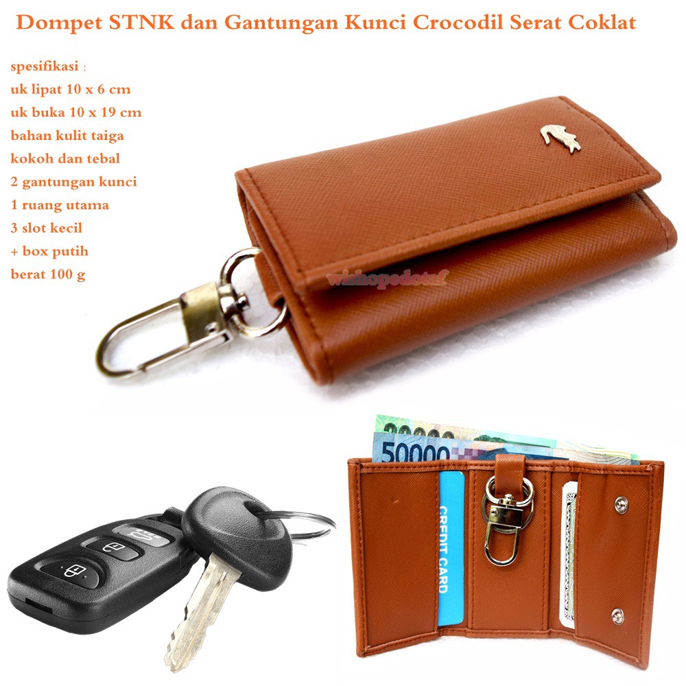  Dompet  stnk dan gantungan kunci crocodile  kulit serat Best 