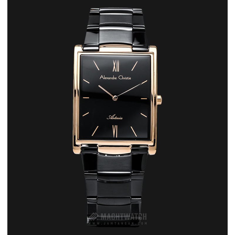 JAM TANGAN PRIA - LAKI - MAN ALEXANDRE CHRISTIE AC 8520 KOTAK BLACK ROSEGOLD ORIGINAL