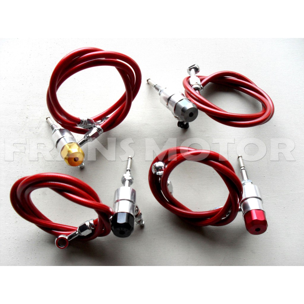 Stud Hidrolik / Tabung Kopling Hidrolik + Selang Rem Cakram Nissin Red