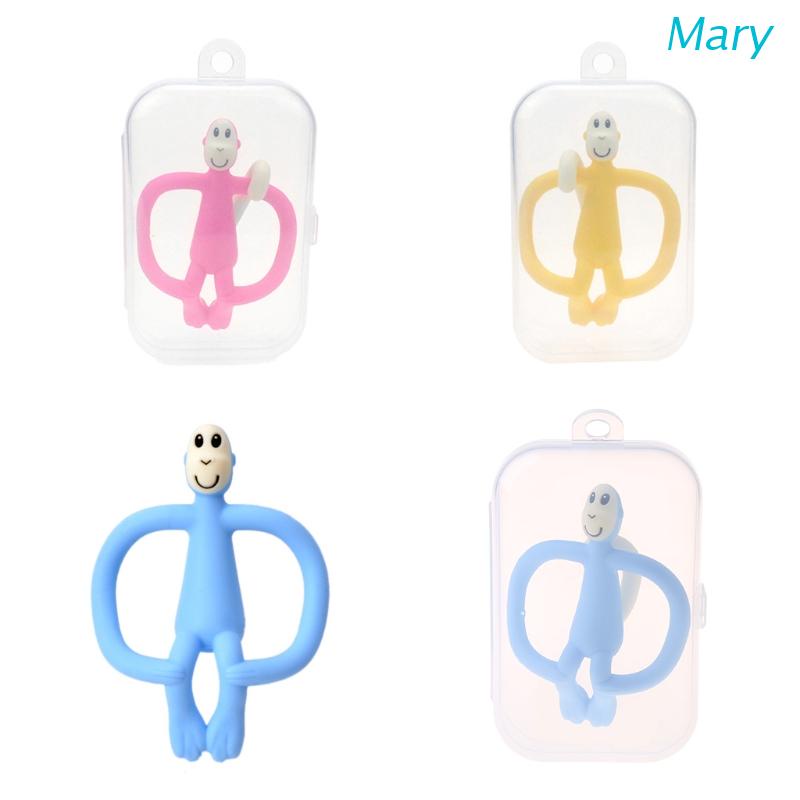 Mary Mainan Teether Silikon Lembut Bentuk Kartun Monyet Untuk Bayi / Balita