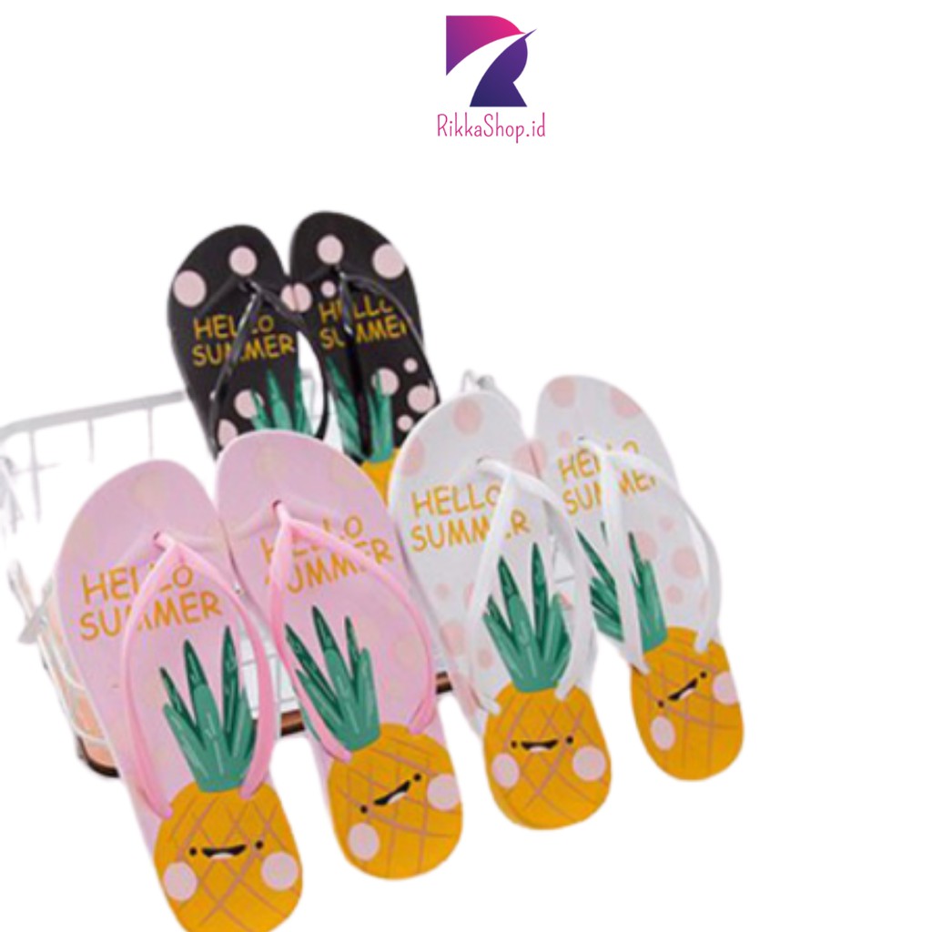 RikkaShop.id - SANDAL JEPIT KARAKTER MOTIF NANAS