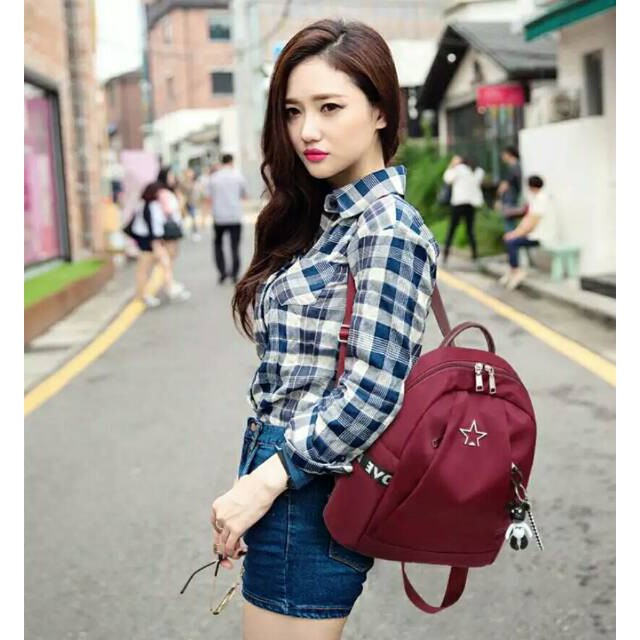 TAS RANSEL ANTI AIR BACKPACK WANITA HITAM MOTIF KUCING KOREA KULIAH SEKOLAH KERJA TA126B5 STEIN