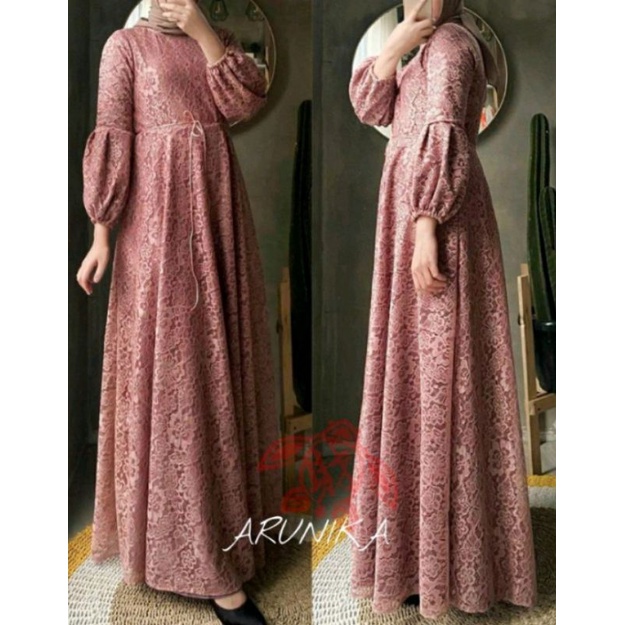 ARUNIKA DRESS FULL BRUKAT/GAMIS BRUKAT CORNELLY/DRESS PESTA