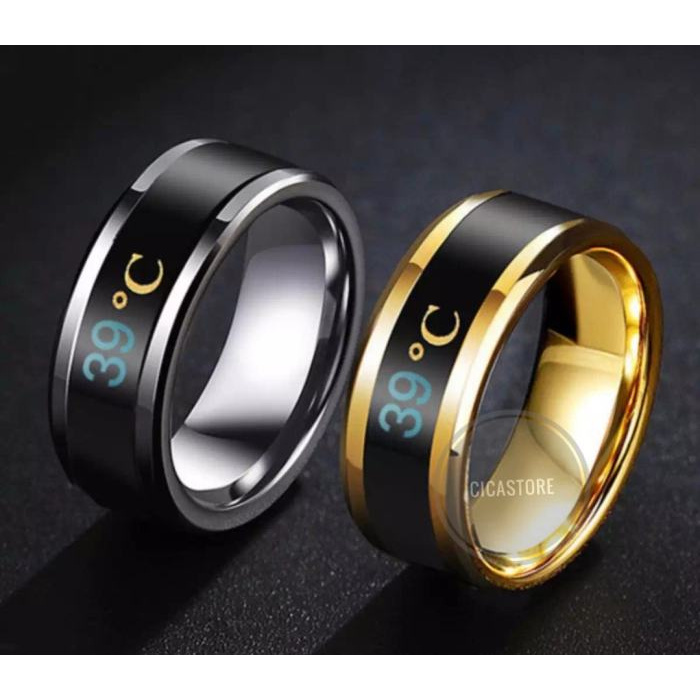 cincin fashion cerdas pengukur suhu/ cincin termometer smart