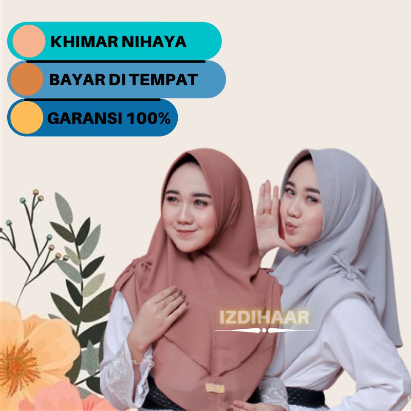 Jilbab Hijab Kerudung Khimar Instan Syari 2 Layer Ceruty Baby Doll Jumbo Nihaya