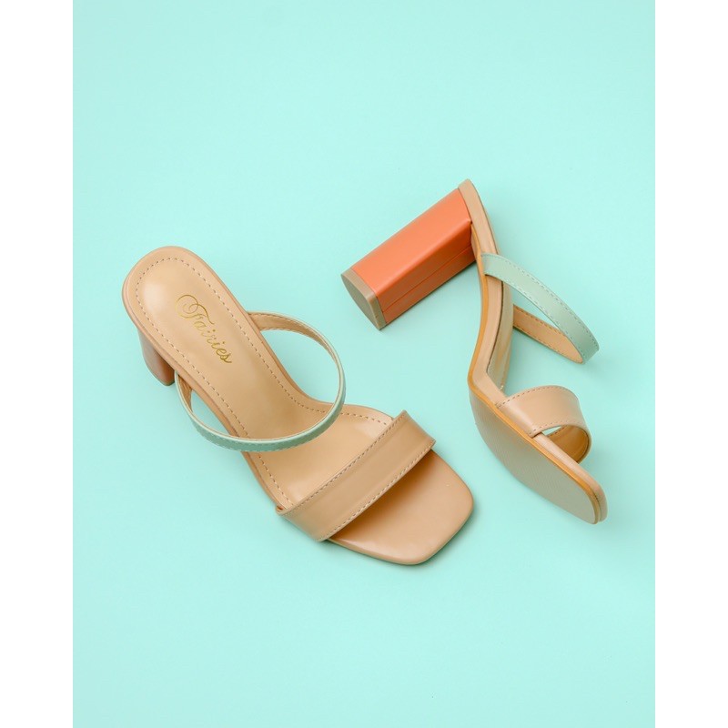 [7.7 Boombastis Sale⚡] - SANDAL WANITA MYCENA FS02 BLOCK HEEL SANDALS