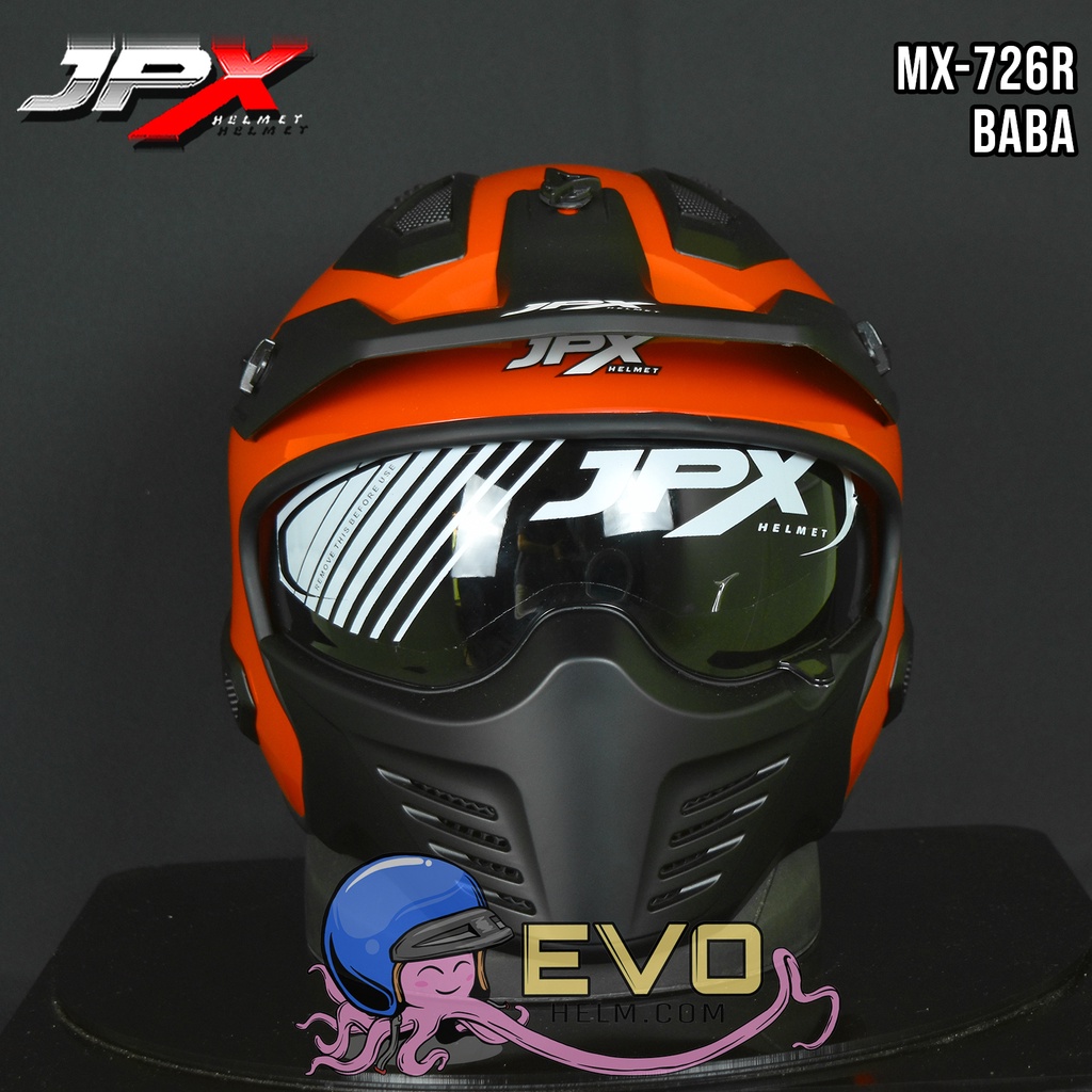 HELM JPX MX 726R BABA MX726R ORIGINAL JPX HELMET - JPX CAKIL MODULAR MX726 R MOTIF TERBARU