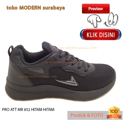 Sepatu sekolah anak sepatu sneaker tali PRO ATT MR 852 HITAM HITAM