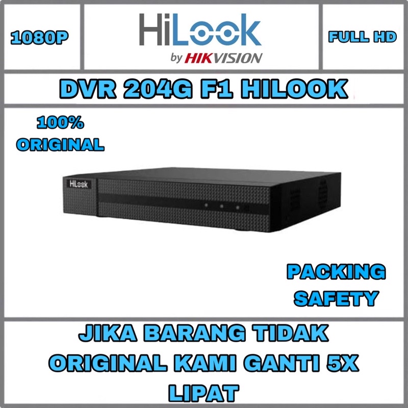 DVR HiLook by Hikvision Hikvision 4CH 4channel 1080P DVR-204G-F1(s) 4 ch channel support android ios untuk cctv murah