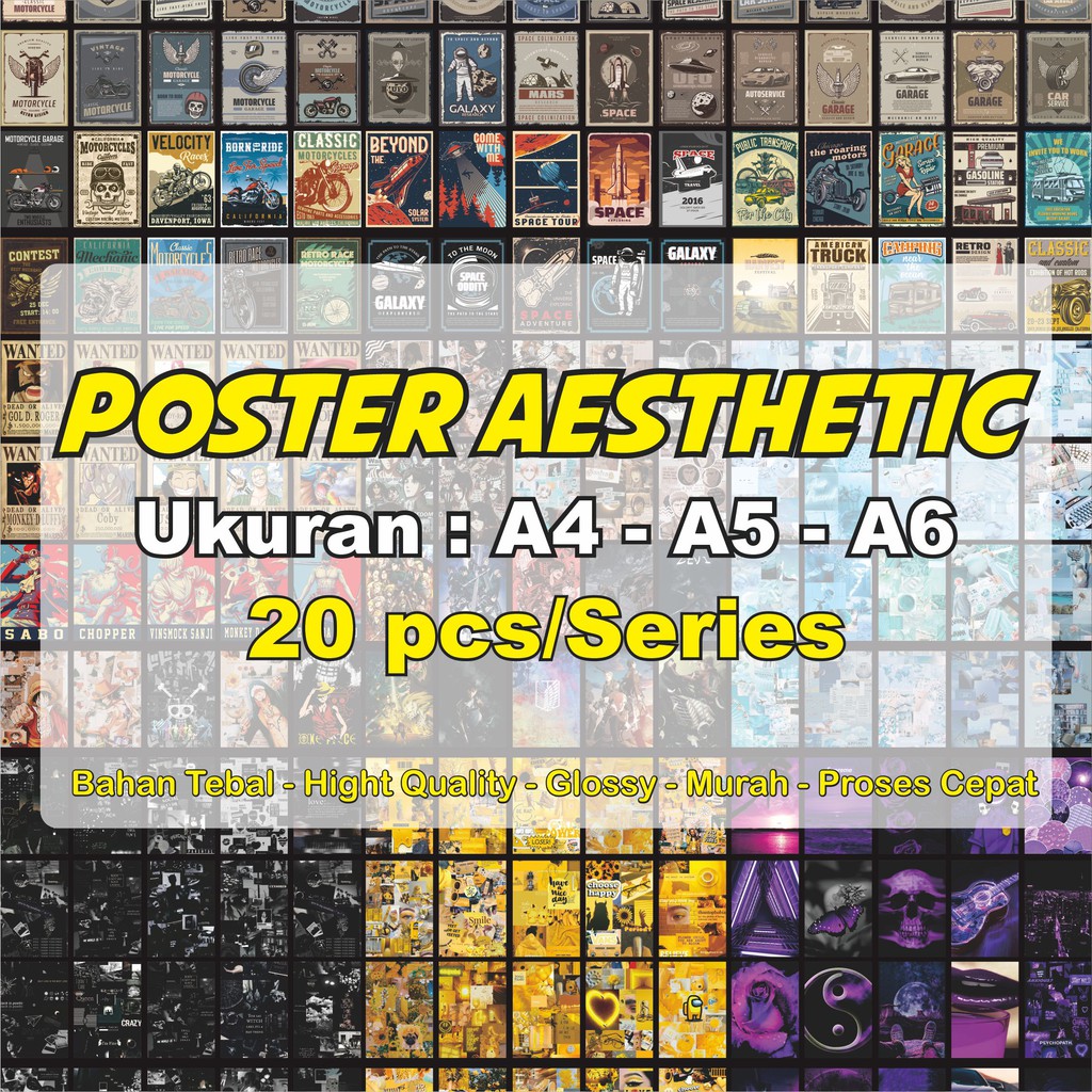 Jual Cetak Poster Dinding Aesthetic Series Poster Aesthetic Wall Paket Isi Pcs Ukuran A