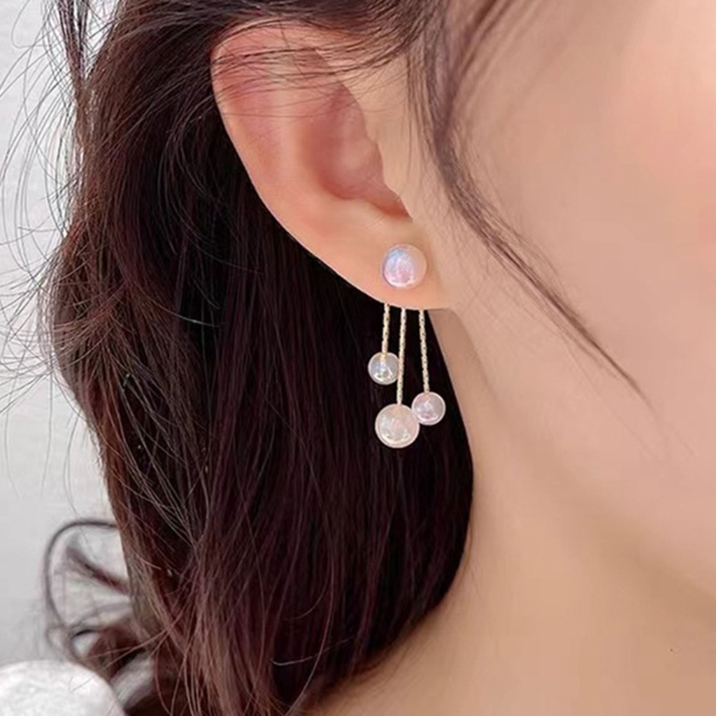 Hu Hu Hu Hu Hu Alat Bantu Pasang Kacamata♡ 1 Pasang Anting Kait Rumbai Panjang Bentuk Hati Aksen Mutiara Imitasi Untuk Pernikahan