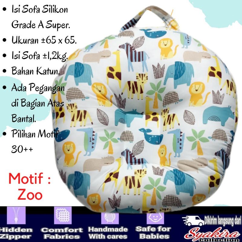 Bantal sofa Bayi motif segitiga biru