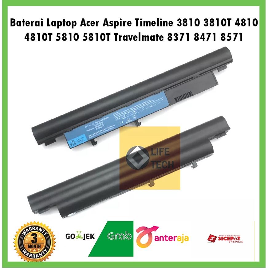 Battery Baterai Laptop Notebook Acer Aspire Timeline 3810 3810T 4810 4810T 5810 5810T Travelmate 8371 8471 8571