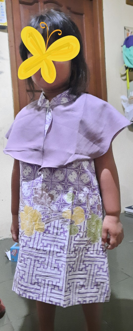 Couple Dress Kemeja Batik Ungu Soft Lilac Baju Batik Kakak Adik Unik Bagus Model Lucu Bahan Katun