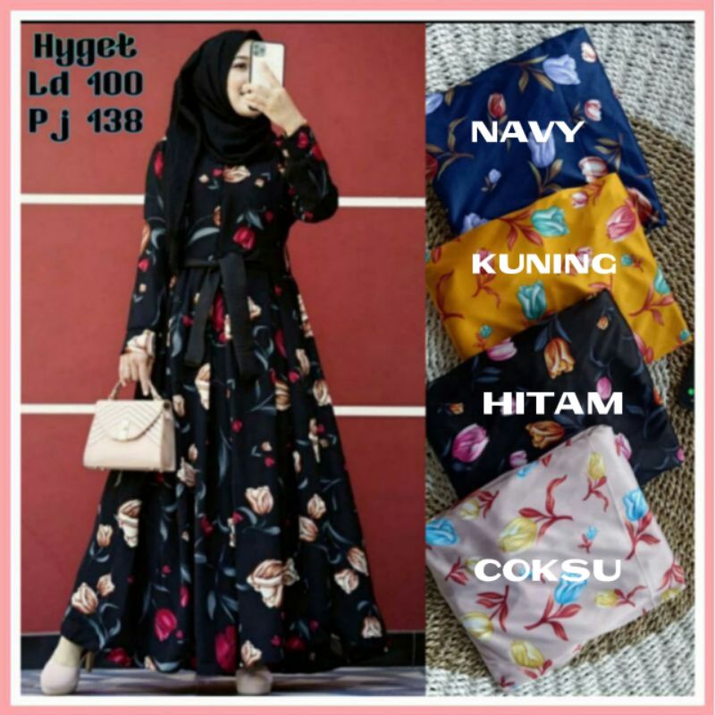 [Fashion Muslim] GAMIS HYGET PART 1 terbaru | busui | murah meriah | jumbo | motif
