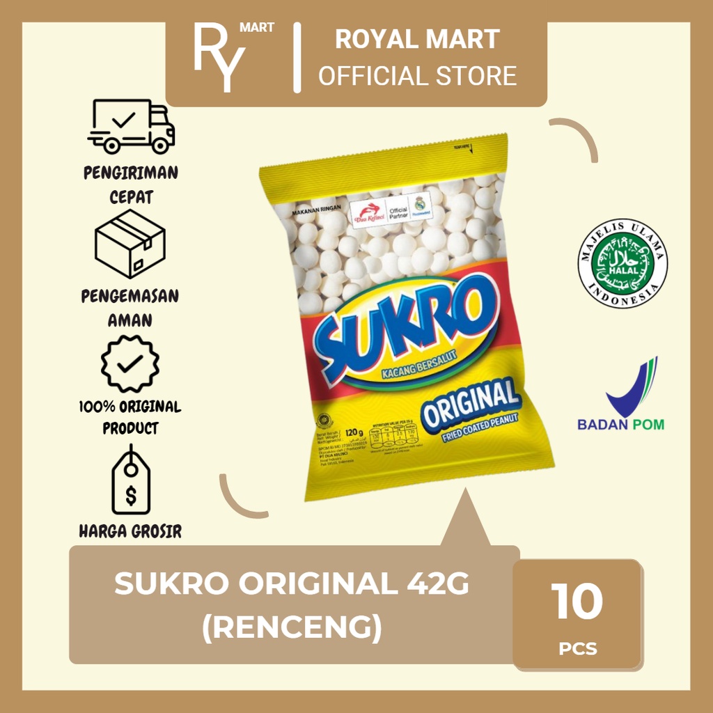 

Cemilan Kacang Sukro Atom Original 42G