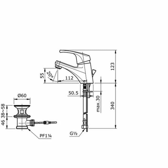 Kran wastafel panas dingin TOTO TX 101 LB tx101lb