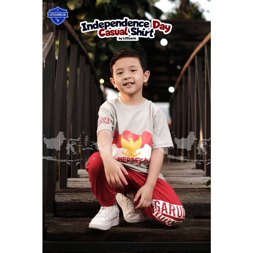 Setelan anak Size Kids Independence day casual Shirt By littlearks