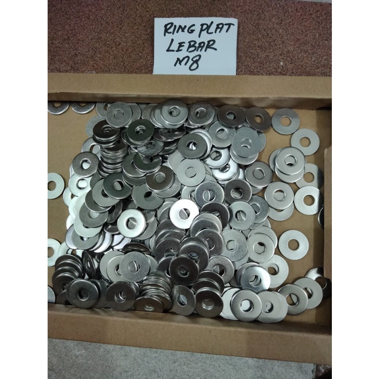 (isi 10pcs) RING PLAT LEBAR M8 x 24 x 2.0 wide flat washer stainless