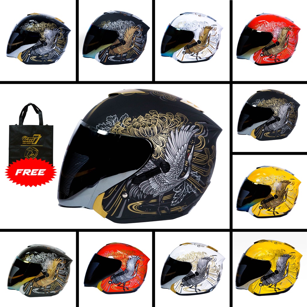 KM7 Helmet  premium murah menarik motif angsa