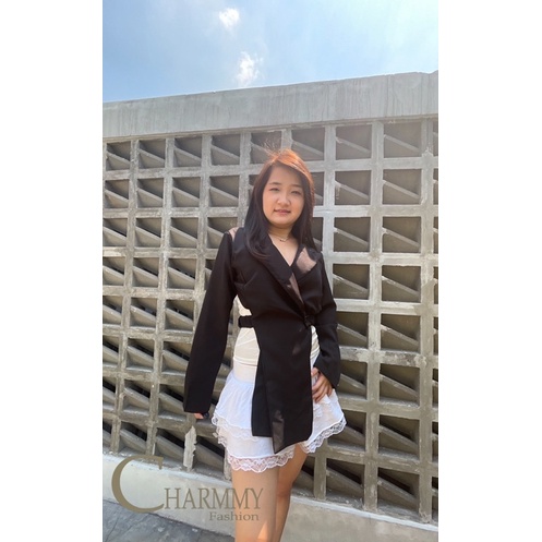 Blazer kerja unik outer blazer titanium scuba asimetrs bkk