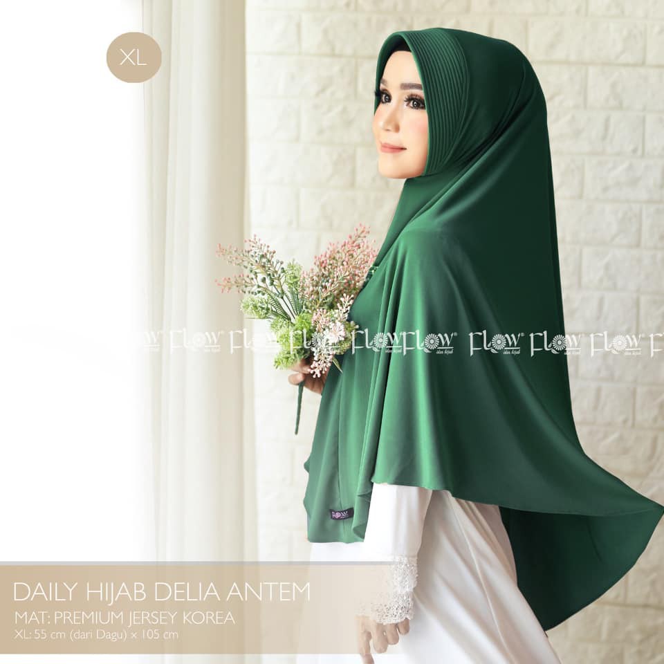 Hijab - Bergo Jersey Polos Syari Delia Size XL By Flow
