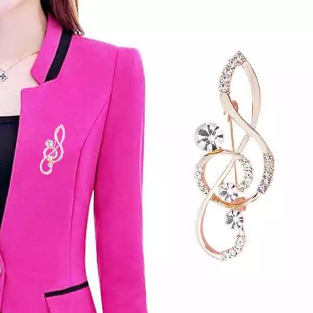 Brooch musical note / bros note lagu / bros kebaya / bros kutubaru / bros jilbab / bros cantik