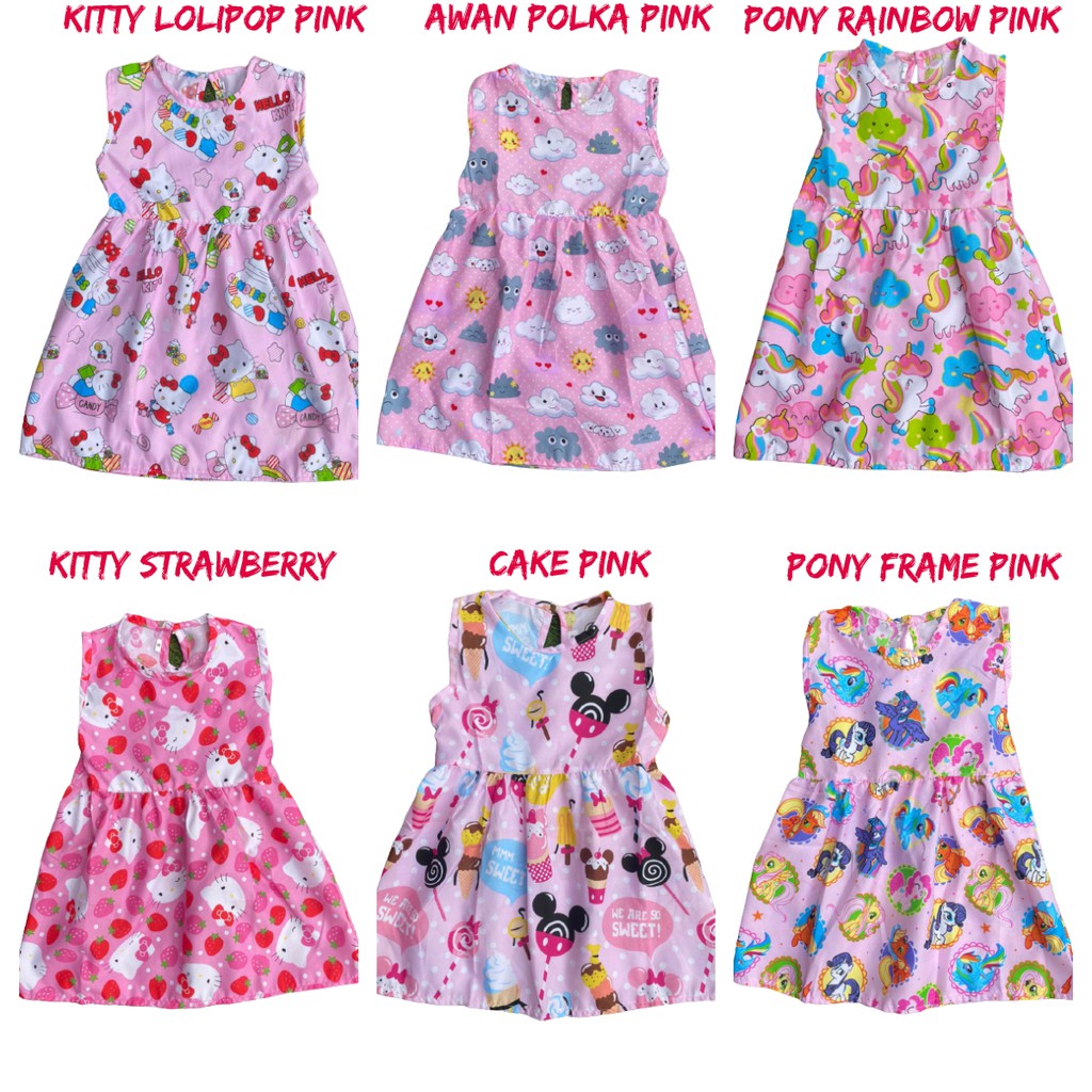 DRESS ANAK TANPA LENGAN / DASTER ANAK BAYI / DRESS BAYI