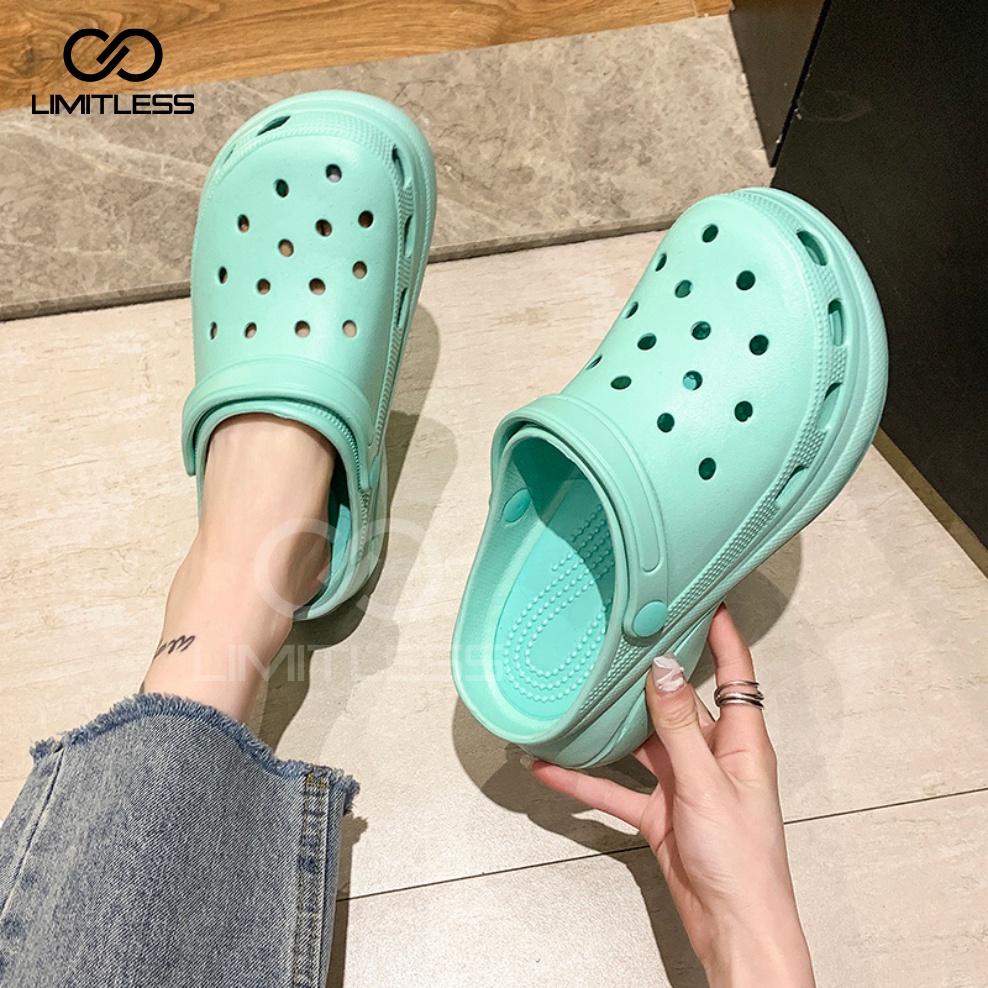 Sendal Wanita Fuji Slip On Rumahan Sendal Cewek Slip On Wedges Platform Viral Fuji Korean Style