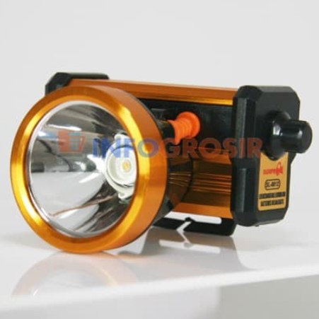 Senter Kepala Headlamp Sunpro SL 8812 Putih/ Kuning 15 Watt Charger bonus Lampu