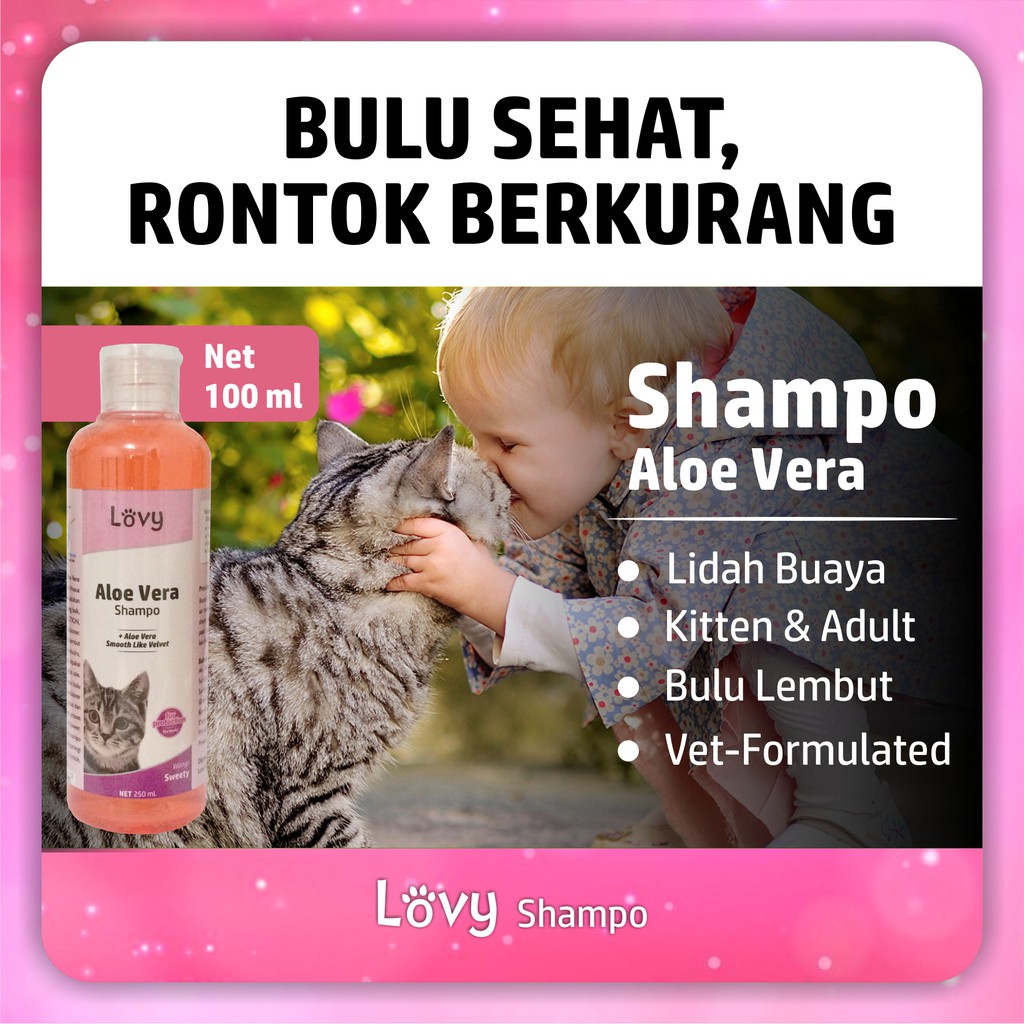 Shampo Kucing ALOE VERA Sampo Kucing Shampo Lovy 100ml