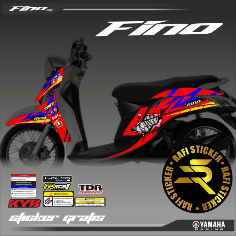 Striping Variasi Yamaha Fino 125 Fi / Sticker Variasi Motor Yamaha Fino Shark 01