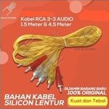 Kabel RCA 3 Jalur 4,5M Transparan Kabel Silicon Tebal