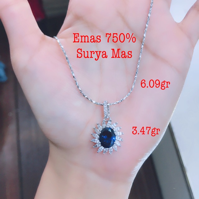 Kalung dan liontin emas 750%