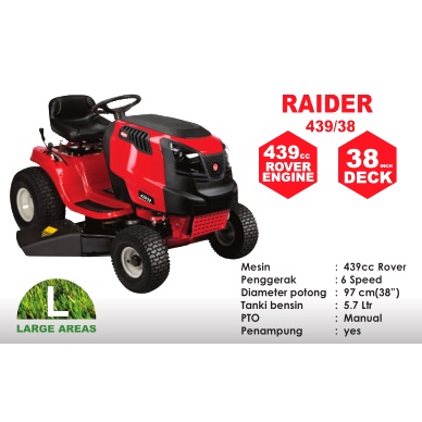 Mesin Potong Rumput Mobil ROVER RAIDER 439/38 - Potong Rumput Ride On Mobil ROVER